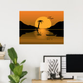 Summer Sunset Reflection Print Poster (Heimbüro)
