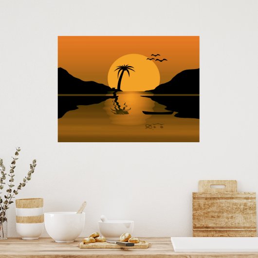 Summer Sunset Reflection Print Poster (Küche)