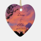 Summer Sunset Romantic Heart Ornaments Keramikornament (Rechts)