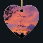 Summer Sunset Romantic Heart Ornaments Keramikornament<br><div class="desc">Summer Sunset Romantic Heart Ornaments Komplett Anpassen hinzufügen Namen, Daten, Gedichte etc. Vor und zurück Toll für Hochzeiten, Jahrestage, Geburtstage etc.</div>