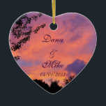 Summer Sunset Romantic Heart Ornaments Keramikornament<br><div class="desc">Summer Sunset Romantic Heart Ornaments Komplett Anpassen hinzufügen Namen,  Daten,  Gedichte etc. Vor und zurück Toll für Hochzeiten,  Jahrestage,  Geburtstage etc.</div>