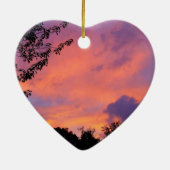 Summer Sunset Romantic Heart Ornaments Keramikornament (Hinten)