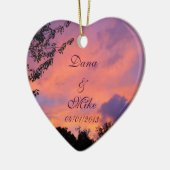 Summer Sunset Romantic Heart Ornaments Keramikornament (Links)