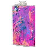Summer Sunset Spritzer Paint Abstrakt Flachmann (Links)