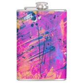 Summer Sunset Spritzer Paint Abstrakt Flachmann (Vorderseite)