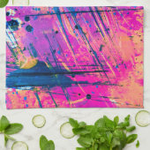 Summer Sunset Spritzer Paint Abstrakt Geschirrtuch (Gefaltet)