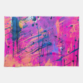 Summer Sunset Spritzer Paint Abstrakt Geschirrtuch (Horizontal)