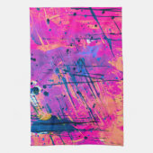 Summer Sunset Spritzer Paint Abstrakt Geschirrtuch (Vertikal)