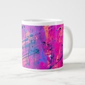 Summer Sunset Spritzer Paint Abstrakt Jumbo-Tasse (Vorderseite Rechts)
