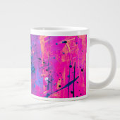 Summer Sunset Spritzer Paint Abstrakt Jumbo-Tasse (Rechts)