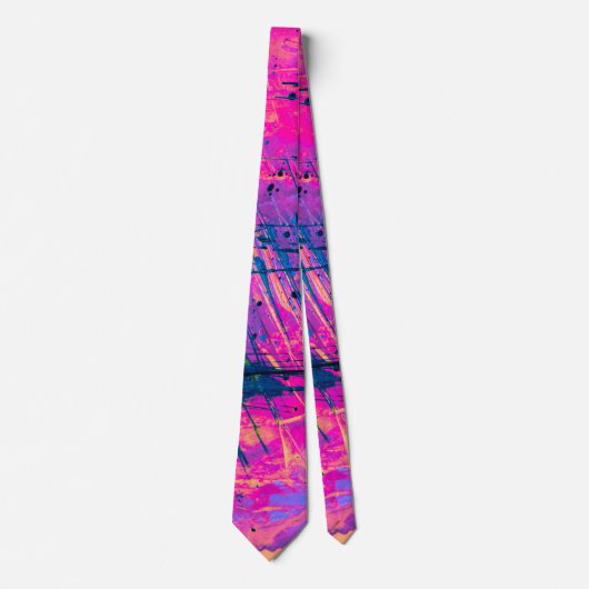 Summer Sunset Spritzer Paint Abstrakt Krawatte (Vorderseite)