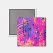 Summer Sunset Spritzer Paint Abstrakt Magnet (Vorderseite/Rückseite)
