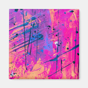 Summer Sunset Spritzer Paint Abstrakt Magnet