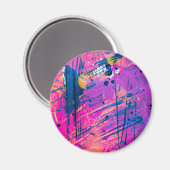 Summer Sunset Spritzer Paint Abstrakt Magnet (Vorderseite/Rückseite)