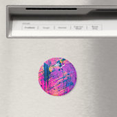 Summer Sunset Spritzer Paint Abstrakt Magnet (In Situ (Geschirrspüler))