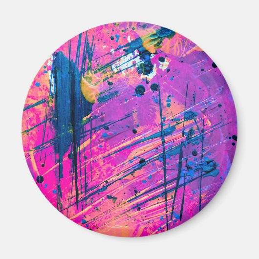 Summer Sunset Spritzer Paint Abstrakt Magnet (Vorne)