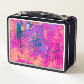 Summer Sunset Spritzer Paint Abstrakt Metall Brotdose (Rückseite)