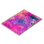 Summer Sunset Spritzer Paint Abstrakt Notizblock (Linke Seite)