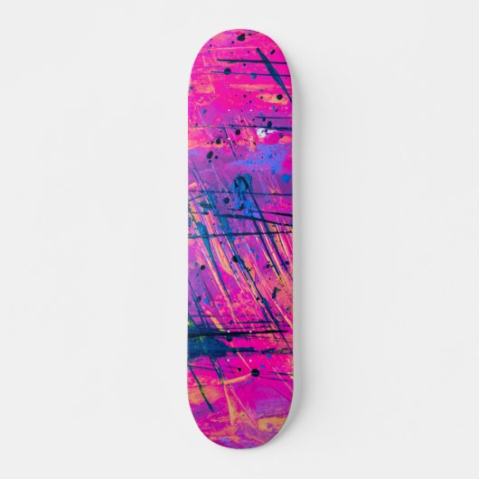 Summer Sunset Spritzer Paint Abstrakt Skateboard (Vorne)