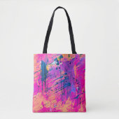 Summer Sunset Spritzer Paint Abstrakt Tasche (Vorderseite)