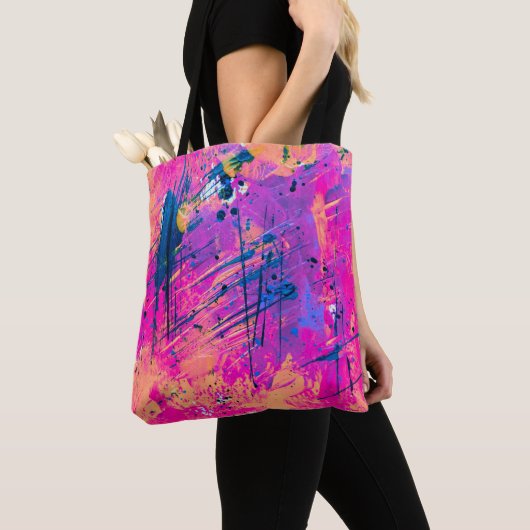 Summer Sunset Spritzer Paint Abstrakt Tasche (Von Nahem)