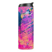 Summer Sunset Spritzer Paint Abstrakt Thermosbecher (Nach links gedreht)