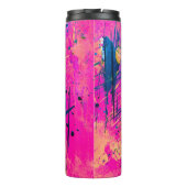 Summer Sunset Spritzer Paint Abstrakt Thermosbecher (Rückseite)