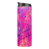 Summer Sunset Spritzer Paint Abstrakt Thermosbecher (Nach rechts gedreht)