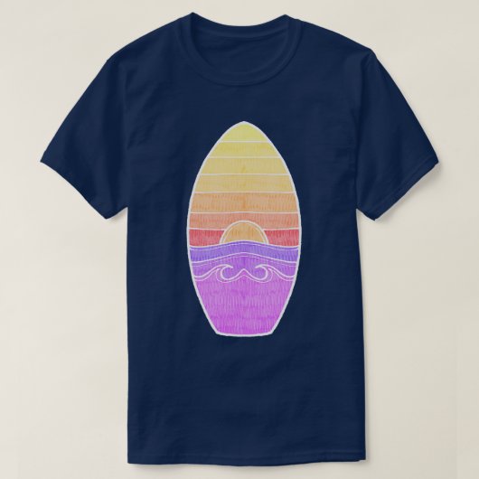 Summer Sunset Surfboard TShirt (Design vorne)