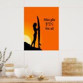 Summer Sunset Surfer Girl Single Fin Soul Poster (Küche)