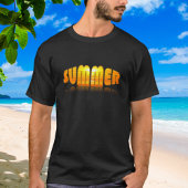 Summer Sunset Trendy Kurve Text Effect T-Shirt