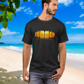 Summer Sunset Trendy Kurve Text Effect T-Shirt
