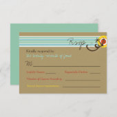 Summer Sunset Tropical Beach Wedding RSVP Card (Vorne/Hinten)