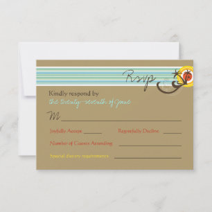 Summer Sunset Tropical Beach Wedding RSVP Card Karte