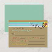 Summer Sunset Tropical Beach Wedding RSVP Card Karte (Vorne/Hinten)