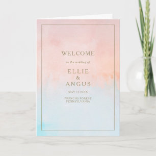 Summer Sunset Watercolor Folded Wedding Programm