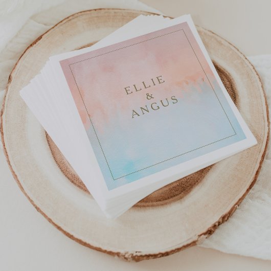 Summer Sunset Watercolor Hochzeit von Napkins Serviette
