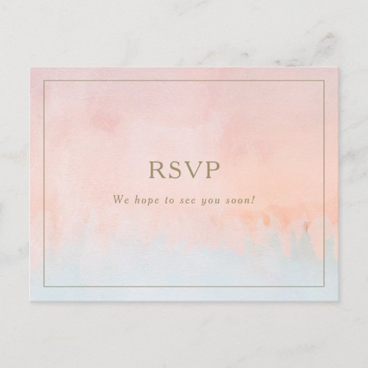 Summer Sunset Watercolor Menü Auswahl RSVP Karte (Vorderseite)