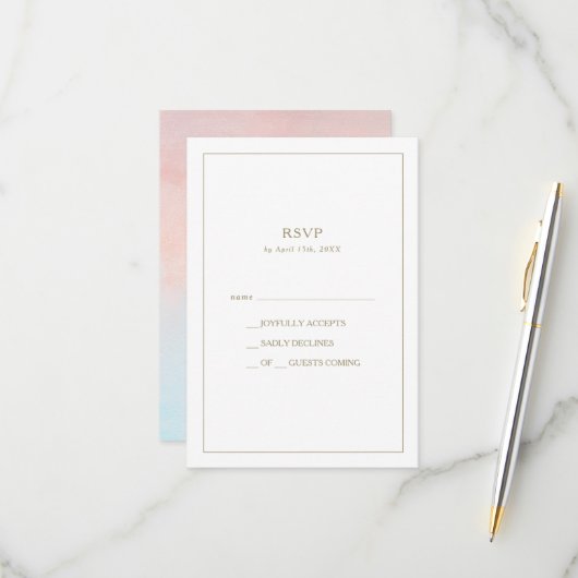Summer Sunset Watercolor RSVP Card Karte (Vorderseite/Rückseite Beispiel)