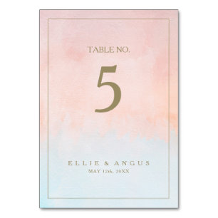 Summer Sunset Watercolor Tischnummer