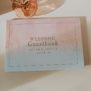 Summer Sunset Watercolor Wedding Gästebuch