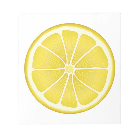 Summer Sunshine Lemon Notepad Notizblock (Vorderseite)