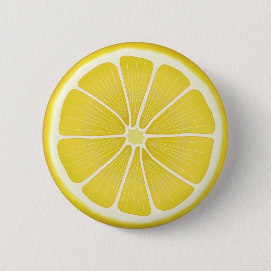 Summer Sunshine Lemon Yellow Citrus Charm Button (Vorderseite)