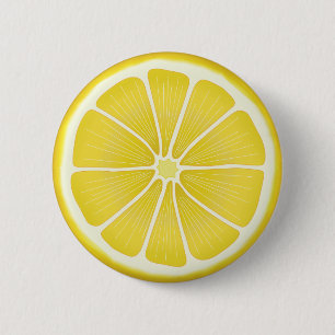 Summer Sunshine Lemon Yellow Citrus Charm Button