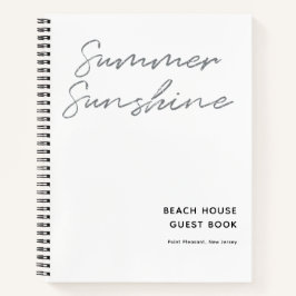 Summer Sunshine Minimalistisch Beach House Gästebu Notizblock