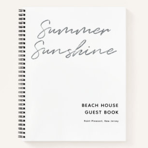 Summer Sunshine Minimalistisch Beach House Gästebu Notizblock