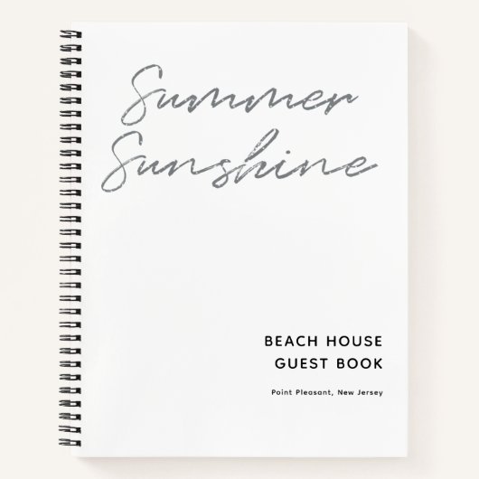 Summer Sunshine Minimalistisch Beach House Gästebu Notizblock (Vorderseite)