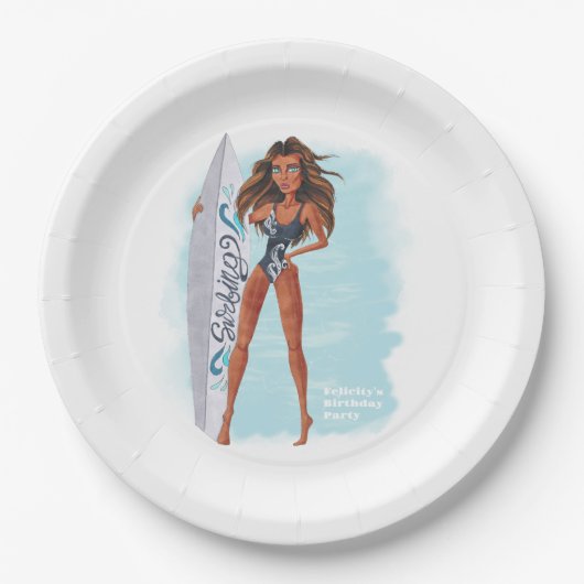 Summer Surf Beach Party Pappteller (Vorderseite)