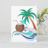 Summer Surf Beach Urlaub Geburtstagsparty Einladung (Stehend Vorderseite)