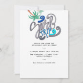 Summer Surf Beach Urlaub Geburtstagsparty Einladung (Rückseite)